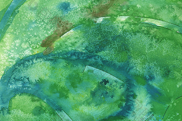 绿色水彩背景垃圾自然艺术背景纹理水彩漩涡溅盐点