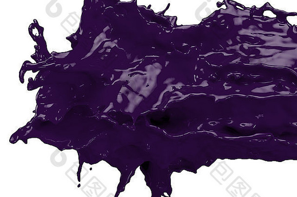 李子黑暗紫色的紫罗兰色的油漆飞溅