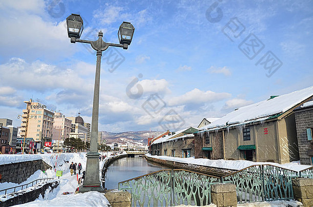 著名的运河小樽市