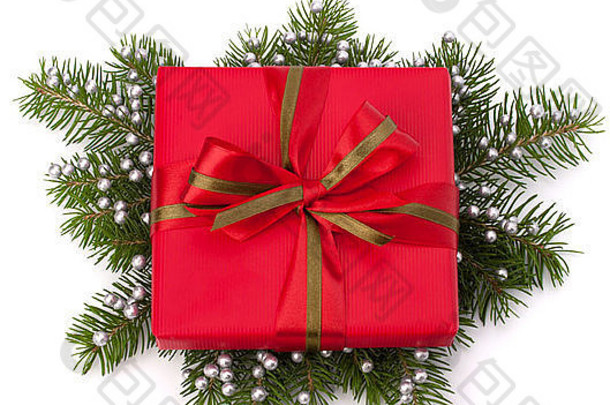 圣诞节礼物盒子孤立的白色背景