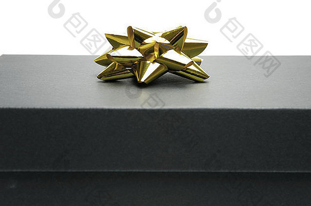 黑色的礼物盒子孤立的白色背景