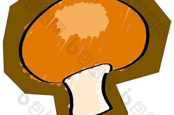 手绘单蘑菇图形