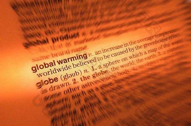 关闭字典页面显示定义单词全球气候变暖