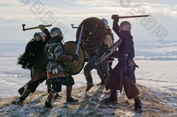 勇士维京人战斗攻击冬天时间