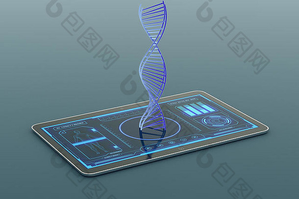 平板电脑未来主义的应用程序接口医疗科学目的人类太太扫描仪渲染