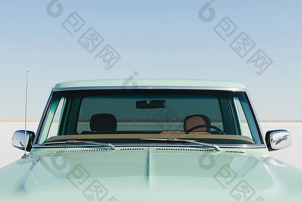 细节古董福特皮卡卡车挡风玻璃罩博纳维尔盐公寓