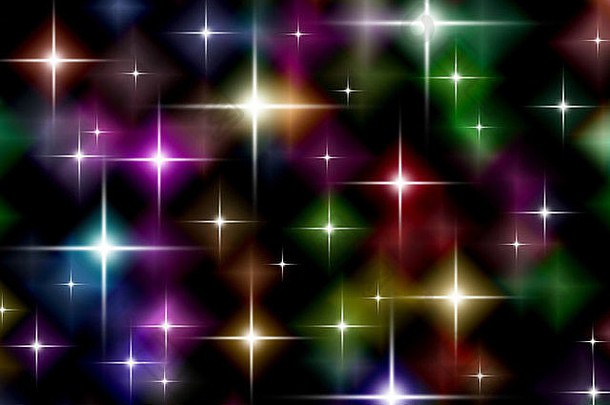 节日色彩斑斓的布满星星的灯背景