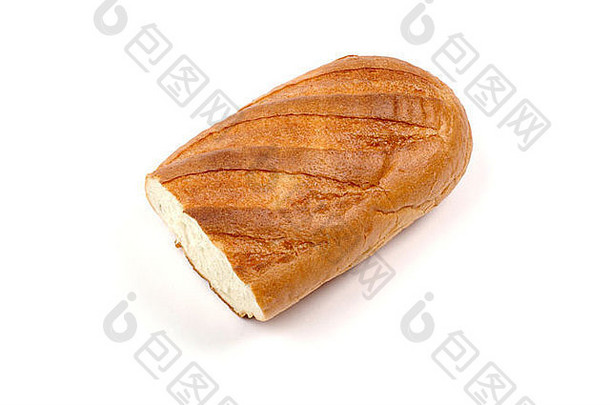 交叉面包孤立的白色背景影子