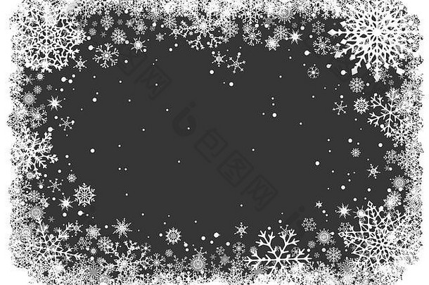 圣诞节背景框架雪花