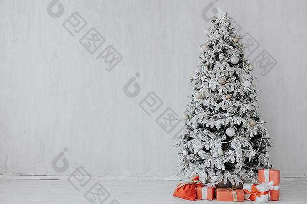 圣诞节树冬天一年装饰礼物背景