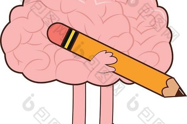 人类大脑铅笔图标