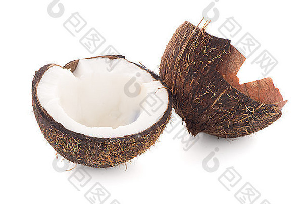 椰子孤立的白色