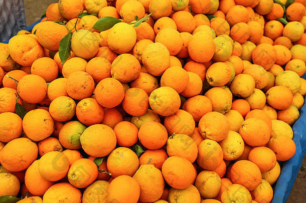 桩橙子显示食物市场