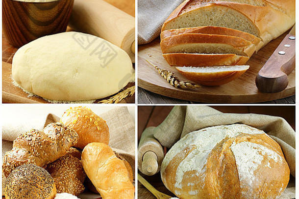 集分类面包黑麦白色