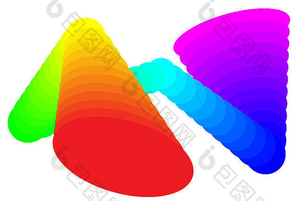 几何抽象梯度形式椭圆颜色彩虹