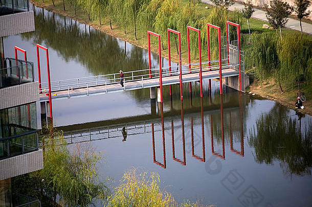 钓鱼红色的桥河weilaiyu上海郊区中国