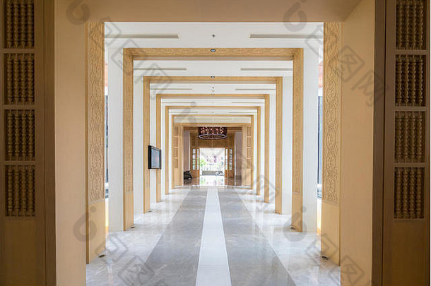 室内走廊现代体系结构背景