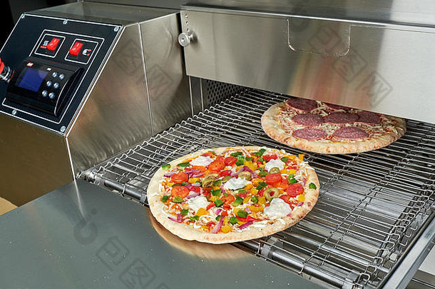 工业电披萨烤箱液晶显示器显示餐饮专业厨房设备