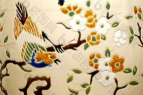 片段陶瓷古董中国人花瓶