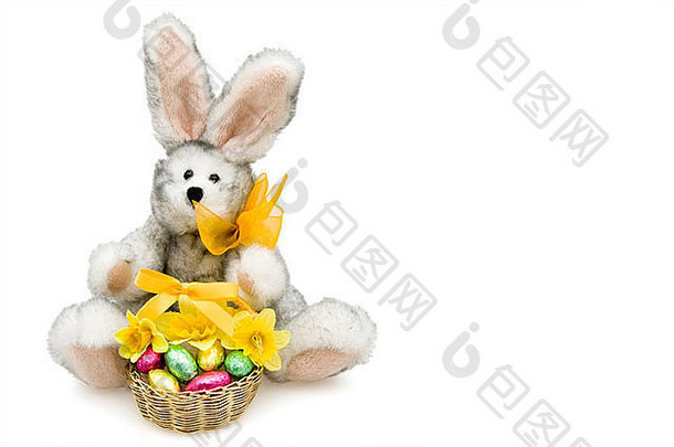 复活节兔子篮子复活节鸡蛋