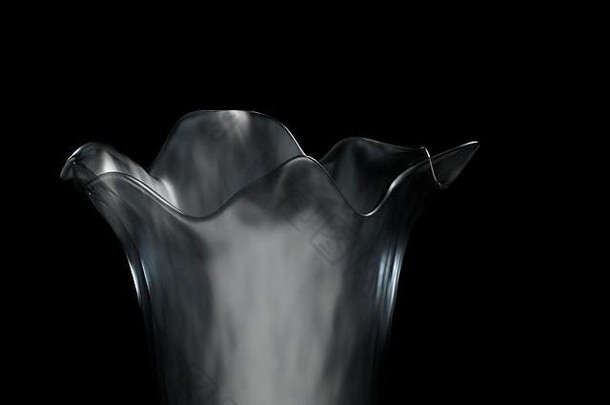 玻璃半透明的花瓶黑色的背景插图