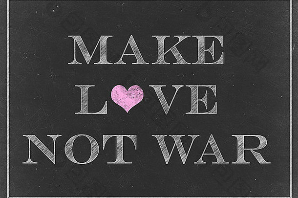 粉笔画使爱战争反战口号一般美国反主流文化