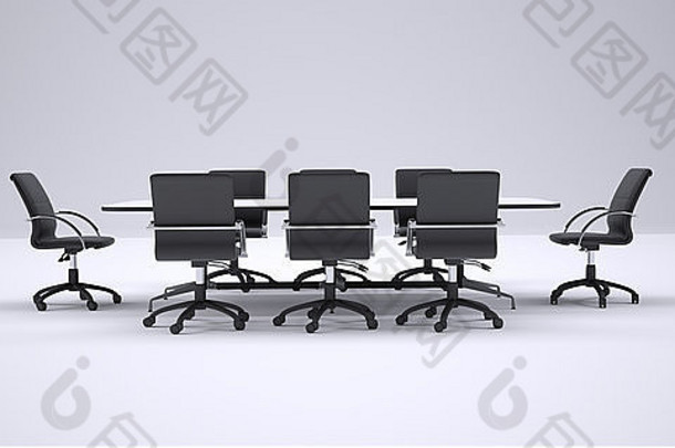 会议表格黑色的办公室椅子