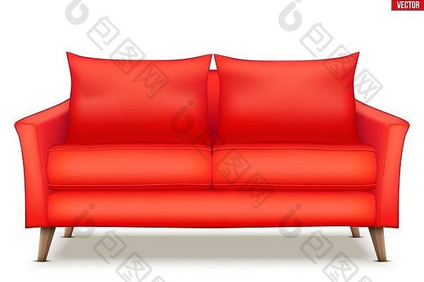 现代红色的软沙发