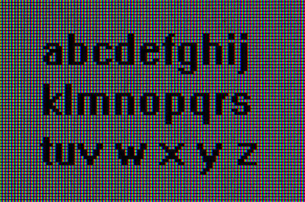 字母极端的宏拍摄液晶显示器电脑监控rgb像素可见