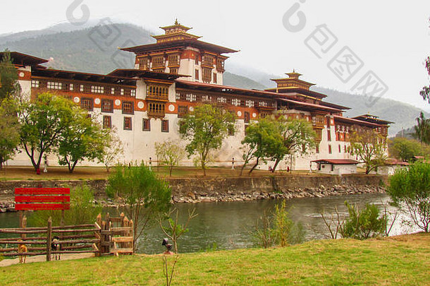 帕罗堡dzong不丹著名的强化修道院