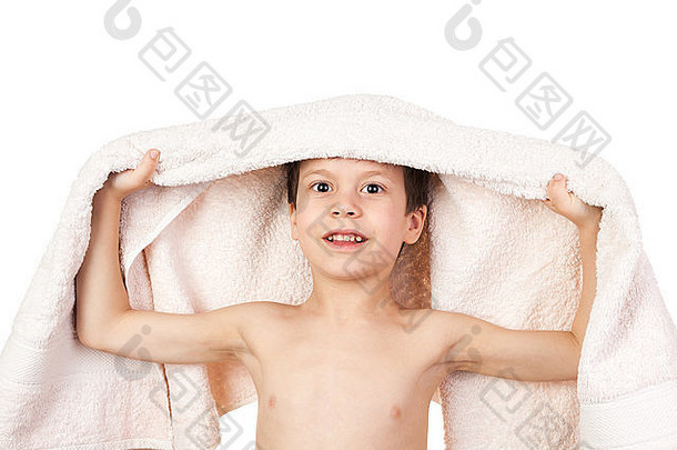 男孩毛巾