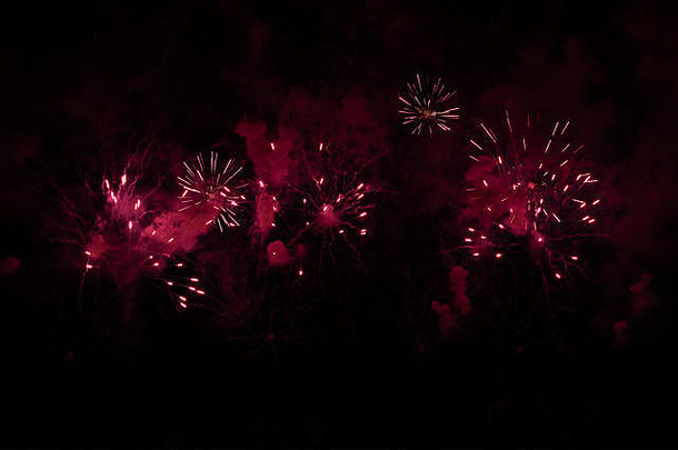 色彩斑斓的烟花散景背景复制空间一年庆祝活动摘要假期背景
