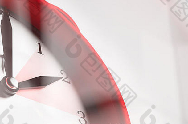 欧洲日光储蓄时间结束红色的报警时钟关闭白色背景横幅复制空间插图