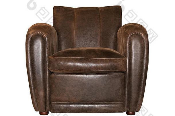 皮革棕色（的）椅子