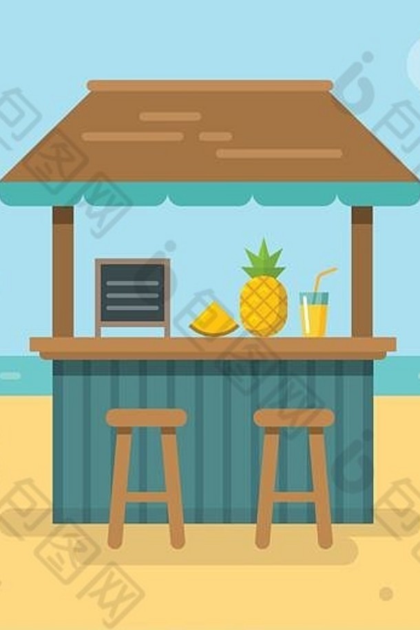海滩酒吧平插图