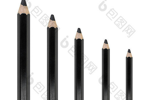 黑色的铅笔孤立的白色背景