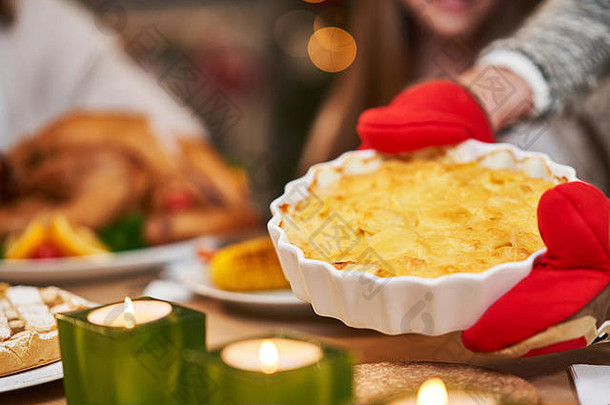 家庭庆祝感恩节焦点表格菜