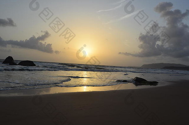 美丽的日落视图海滩太棒了日落视图桑迪海滩太阳集照片图片图像海滩