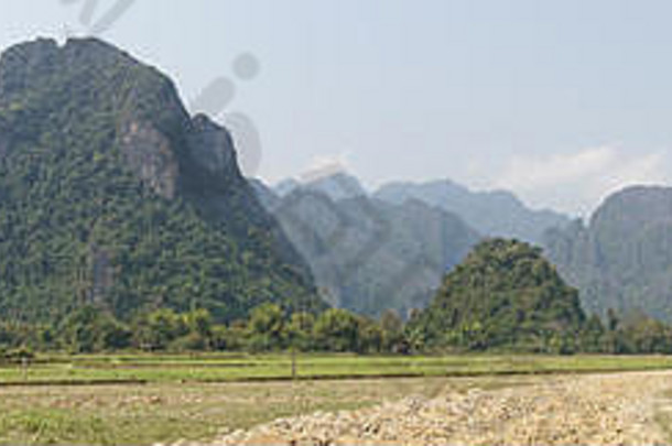景观抓住Vieng老挝亚洲