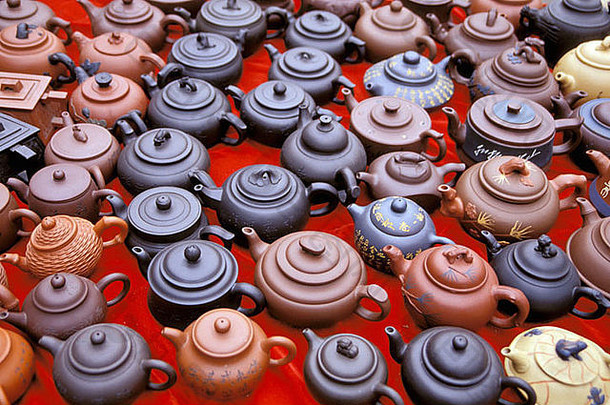 亚洲中国咸阳传统的中国人茶锅
