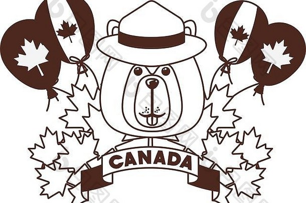海狸森林动物加拿大设计