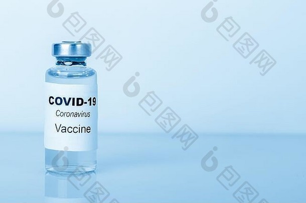 coronovirus疫苗医疗概念复制空间蓝色的爽肤水