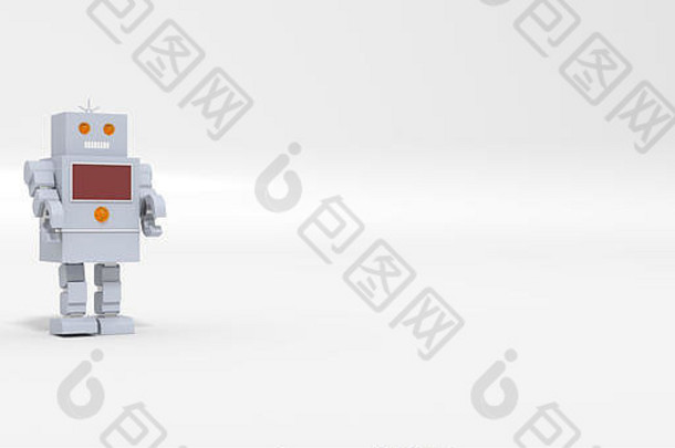 玩具机器人孤立的白色背景