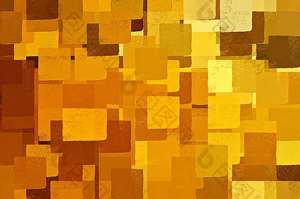 广场形状阴影棕色（的）黄色的摘要背景插图