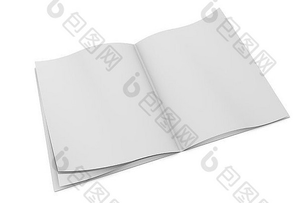 呈现设计元素空白书页面孤立的白色