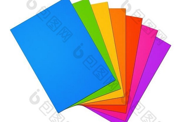 色彩斑斓的彩虹空白纸表范围孤立的白色背景