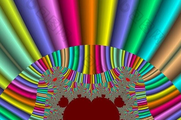 电脑生成的摘要色彩斑斓的分形艺术作品有创意的设计娱乐