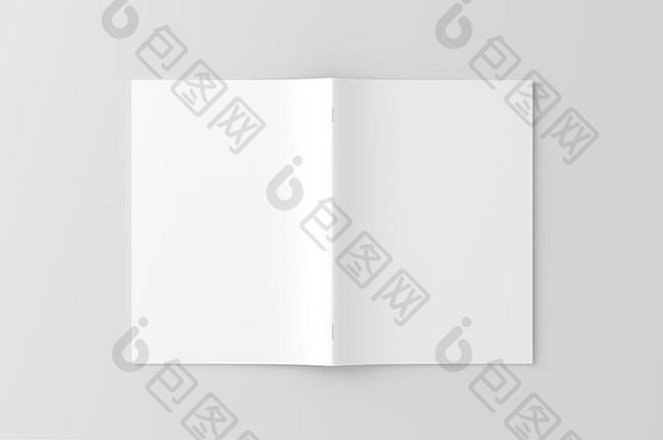 开放杂志宣传册目录书封面空白白色