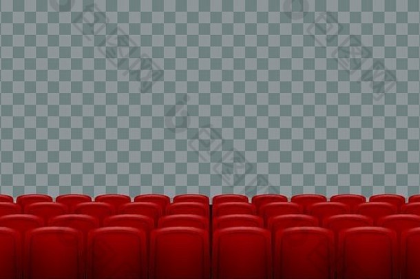 现实的行红色的电影电影剧院座位透明的背景