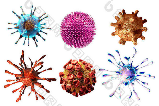 病毒细菌细胞感染人类身体详细的插图